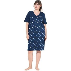Ulla Popken Dames Bigshirt, Flower Rain Nightgown, nachtblauw, 42