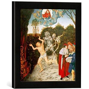 Ingelijste afbeelding van Lucas Cranach de Oudere Wet, kunstdruk in hoogwaardige handgemaakte fotolijst, 30 x 30 cm, mat zwart
