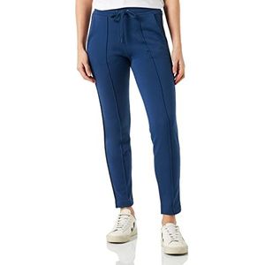 Love Moschino Slimfit joggingbroek met gestreepte band aan de zijkanten en logo-patches, vrijetijdsbroek voor dames, Blauw, 34 NL