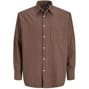JACK & JONES - JORROBB - Overhemd - Bruin / Roestbruin / Wit