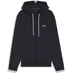 BOSS - Hoodie - Katoenmix - Met Rits en Streepdetails