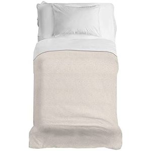 PENSIERI DELICATI Sprei 170 x 280 cm, eenpersoonsbed, 100% piqué-katoen, ideaal als sprei voor eenpersoonsbed, patroon Dublin beige, 100% Made in Italy
