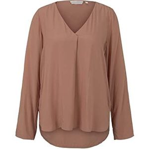 TOM TAILOR Denim Dames Blouse met V-hals 1027322, 27476 - Clay Rose, M