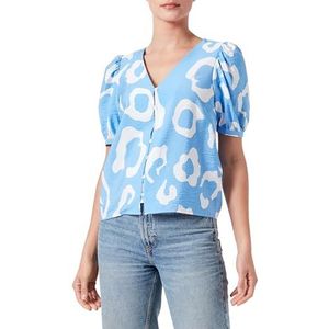 Object Dames Objjacira S/S V-hals Top Noos Blouse, Provence/Aop: cloud danser, 40