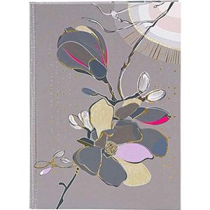 goldbuch 64 416 notitieboek DIN A5 Magnolia taupe in Turnowsky design, kladde met 200 pagina's, papier 100 g/m² blanco, kunstdrukpapier omslag met gouden reliëf en bladwijzers, ca. 15 x 22 cm