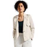 Street One Korte trenchcoat voor dames van linnen, Moonstone Sand, 34