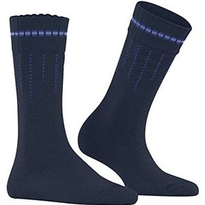 FALKE Dames Neon Knit Duurzaam Biologisch Katoen Wol Ademend Warm halfhoog met Patroon 1 Paar Sokken, Blauw (Space Blue 6116), 39-42