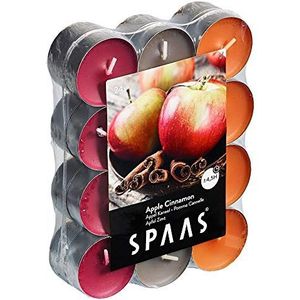 Spaas Geurkaarsen Apple Cinnamon - 24 stuks - 4,5 branduren - appel kaneel geur - theelichtjes