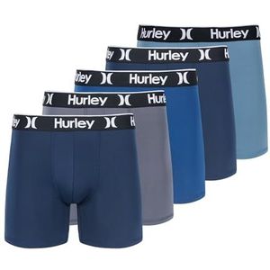 Hurley Men's Standard 5 Pack Stretch Boxer Briefs, Obsidian Combo