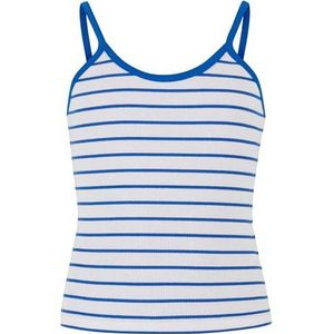 Urban Classics Meisjes-T-shirt 96% katoen, 4% elastaan wit/koninklijk 110-116, wit/royal, 110-116