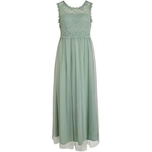 Vila Vilynnea Maxi Dress-Noos partyjurk voor dames, Groen milieu/detail: elastisch, 38