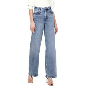 ONLY ONLJuicy Life Jeans voor dames, wijde jeans met hoge taille, Middelblauwe denim, 30