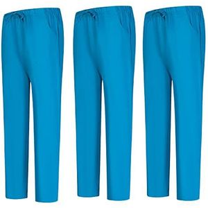 MISEMIYA - 3-delige set sanitaire broeken unisex - gezondheidsuniform medische uniformen werkbroek, turquoise 68, S