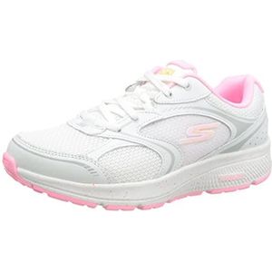 Skechers Go Run Consistent Vivid Horizon Sneaker voor dames, Witte lederen roze rand, 36 EU