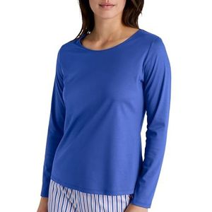 Calida Favourites Damesshirt met lange mouwen, van 100% supima-katoen, blauw, 32/34 NL