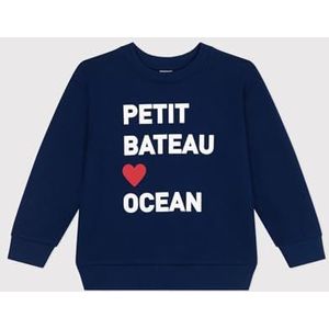 Petit Bateau Sweatshirt voor kinderen en jongens, Blauw, 12 jaar