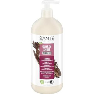 SANTE Naturkosmetik Glossy Shine Shampoo Biologisch berkenbladextract + 3-voudig proteïnecomplex, veganistische en hydraterende haarverzorging voor meer glans en soepelheid, met zachte kokosgeur, 950