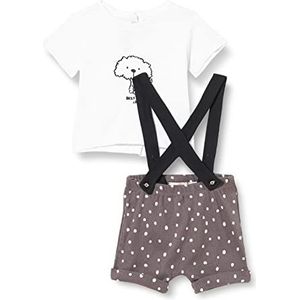 Chicco, 2-delige set bestaande uit T-shirts en shorts, uniseks-baby, 3 maanden, Wit (752)