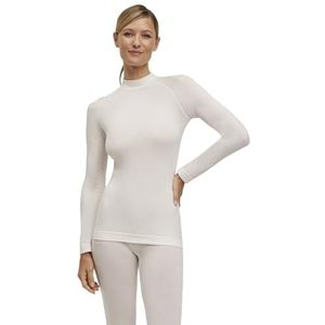 FALKE Dames Top van onderlaag Wool-Tech Round Neck W L/s Sh wol functioneel materiaal sneldrogend 1 stuk, Wit Off-White 2040 Trend, M