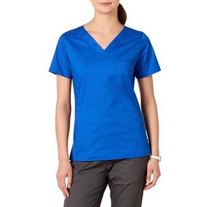 Amazon Essentials Dames Classic Fit V-hals korte mouw scrub top (verkrijgbaar in grote maten), blauw, XS