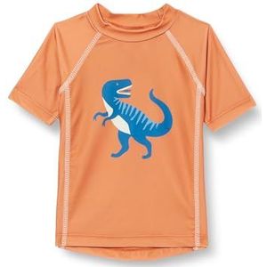 Playshoes Unisex kinderen UV-bescherming badset tweedelig zwemshirt zwemshorts zwemkleding, dino oker, 122-128