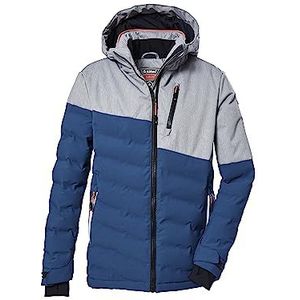 killtec Jongens Ski-jas/gewatteerde jas met capuchon en sneeuwvanger KSW 172 BYS SKI QLTD JCKT, dark ocean, 128, 39894-000