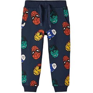 NAME IT Boy's NMMNIKS Marvel SWE Pants BRU MAR broek, Dark Sapphire, 98