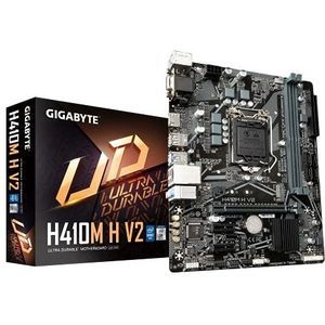 Gigabyte Intel H410M H V2 Socket 1200 moederbord voor 10e generatie Micro ATX met ondersteuning voor M.2, 2 sleuven voor DDR4 2133 MHz 2933 MHz, HDMI, VGA, 2x USB 3.2, 4x USB 2.0