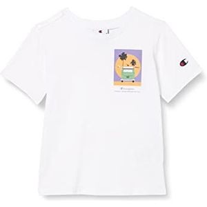 Champion Rochester 1919-Graphic Gallery Crewneck S-S T-shirt, wit, 13-14 jaar kinderen en jongens, Wit