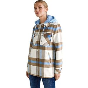 Street One Dames A201799 Overshirt geruit, Dark Nutty Mocca, 34, dark nutty mokka, 34