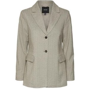 VERO MODA VMkawi blazer voor dames, Chocolate taart/detail: zilver mink melange, 36