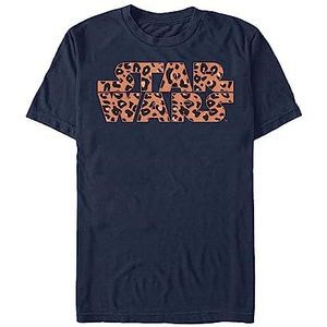 Star Wars: Classic - Star Wars Logo Cheetah Fill Unisex Crew neck T-Shirt Navy blue XL