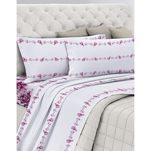 GEMITEX Beddengoedset van katoen, 100% ademend katoen, vrij van schadelijke stoffen, gecertificeerde kwaliteit Standard 100 by OEKO-TEX Textiles Vertrauen, Frans bed, G20/fuchsia, ontworpen in Italië