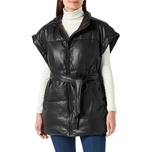 Pieces Pcadela Pu Tie Belt Vest voor dames, Zwart, S