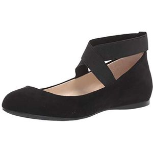 Jessica Simpson Mandayss ballerina's voor dames, Zwart Micro Suede, 38.5 EU