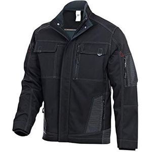 BP 1874-572-32-S Softshell-werkjas opstaande kraag voor mannen, verborgen ritssluiting, 100% polyester, zwart, S maat