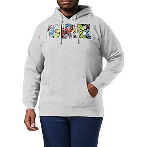 Marvel Heren Logo Characters Hoodie, Grijs (Grijs Marl Spo), S