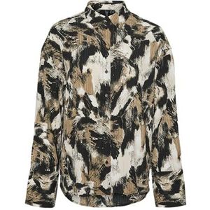 VMPILA Feline LS Shirt WVN GA, Silver Mink/Aop: feline, M