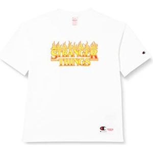Champion X Stranger Things T-shirt voor volwassenen, uniseks, wit (Ww007), M