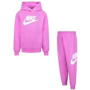 Nike Club fleece trainingspak voor meisjes, violet, code 36L135-AFN, Paars/Wit, 6-7 Jaar