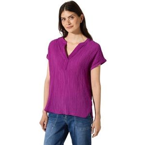 Anemone Pink - Blouse - V-hals - Korte Mouwen - Streepstructuur