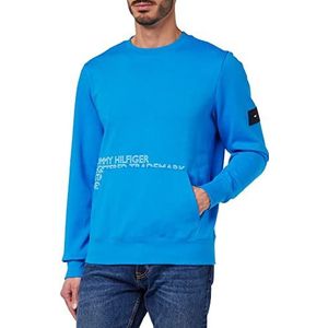 Tommy Hilfiger Grafische sweatshirts met ronde hals voor heren, Schokkend Blauw, S