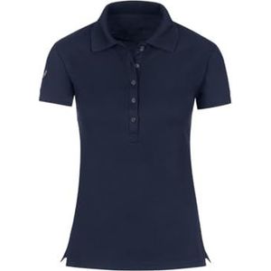 Trigema Poloshirt voor dames met kristalsteentjes, blauw (navy 046), XL