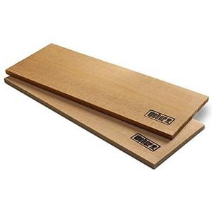 Weber Red Cedar Hout | Standaard Formaat | 2x Hardhout Houten Planken Voor De BBQ | Barbecue Houten Planken Voor Vis, Gevogelte & Vlees | 100% Natuurlijk Hout (17522)