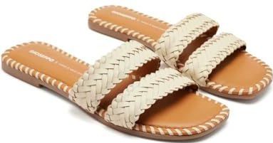 Sandalen - Gevlochten Riem - Leren - Geborduurd