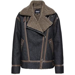 Only Dames Onlchoice Bonded Aviator OTW, Dark Blue Denim, M, donkerblauw (dark blue denim), M