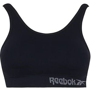 Reebok Kira naadloze crop top voor dames, stretchkatoen cropped sporttop met afneembare pads - zwart