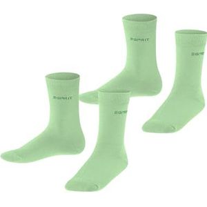 ESPRIT Uniseks-kind Sokken Foot Logo 2-Pack K SO Katoen eenkleurig Multipack 2 Paar, Groen (After Eight 7134), 27-30