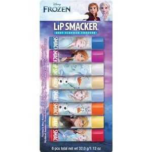 Lip Smacker Disney's Frozen Feestpakket, Kleurrijk Frozen-Geïnspireerd 8-Delig Cadeauset inclusief Veilige Te Gebruiken Geurige Lippenbalsems voor Kinderen, Natuurlijke Afwerking