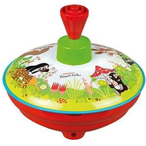 Lena tin toys 52449 - bromtol, diameter 13 cm, de kleine mol, metalen tol, vliegtol van plaatstaal, klassieke pomptol, metalen tol met punt, speelgoedtol voor kinderen vanaf 18 maanden